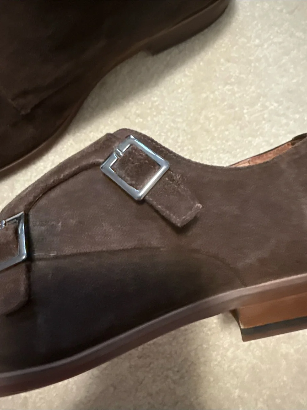 Dune London Men's Brown Suede Rhode Island Double Monk Strap Shoes 44